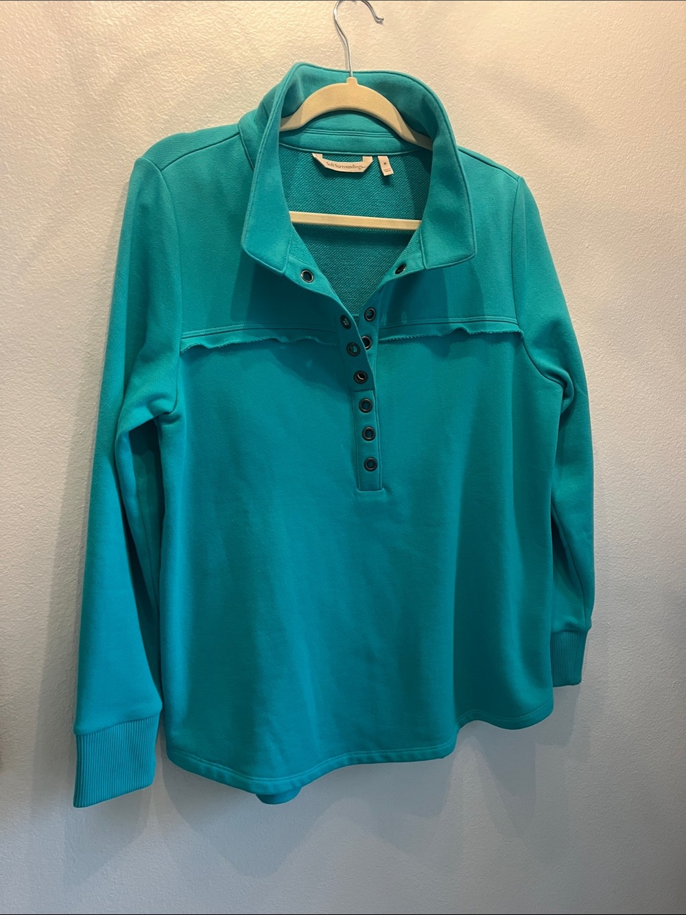 Soft Surroundings Pullover Sweatshirt - Teal